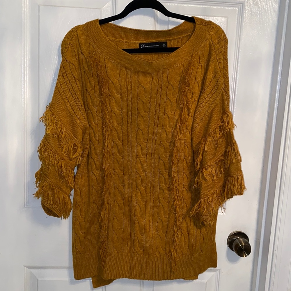 Shaggy Mustard Knitted Sweater